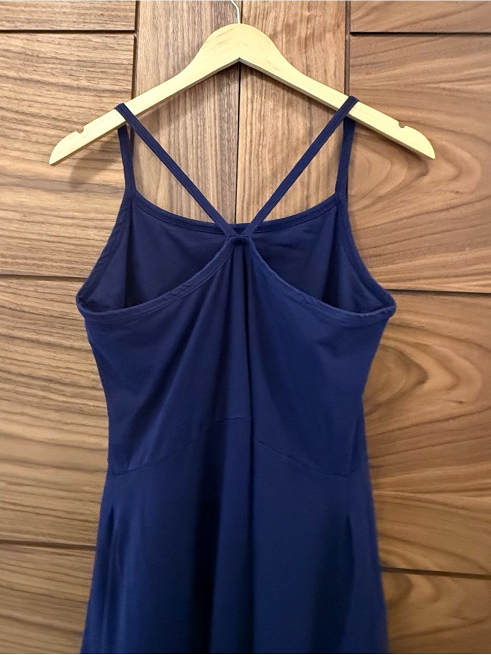 Pact Organic Fit & Flare Midi Dress Blue Women's Large - Picture 5 of 8